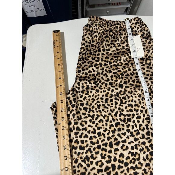 A New Day Women's Mid-Rise Wide Leg Satin Pull-on Animal Print Pants Size XL NWT - Picture 7 of 8